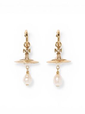 Vivienne Westwood Gold Orb Drop Earrings with Pearl